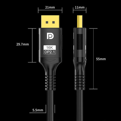 16K Displayport Cable DP2.1 8K@120Hz 4K@240Hz 80Gbps HDR Video Audio Cable for Laptop TV Xbox Projector Gaming Monitor