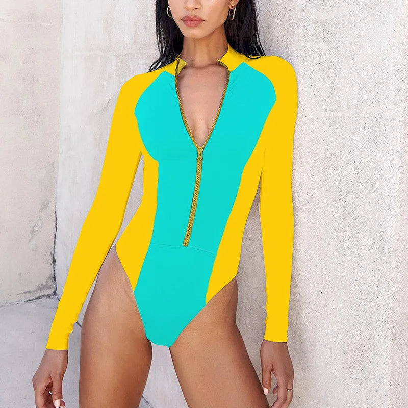 Surfing Sport Long Sleeve Swimsuit