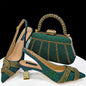 Women's Shoes and Bag Set with Rhinestone