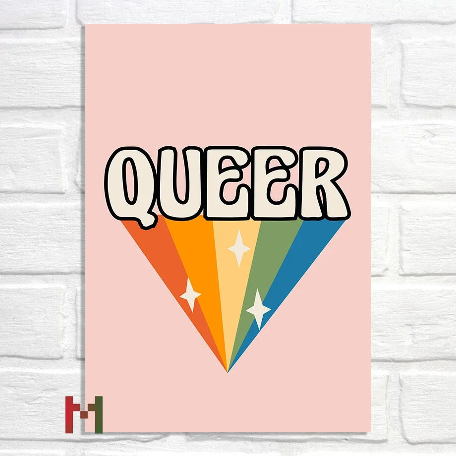Abstract Pride Art Canvas Print Wall Decor LGBT Home Art
