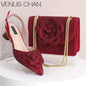 Elegant Lady Shoes And Bag Set with Rhinestone Embellished