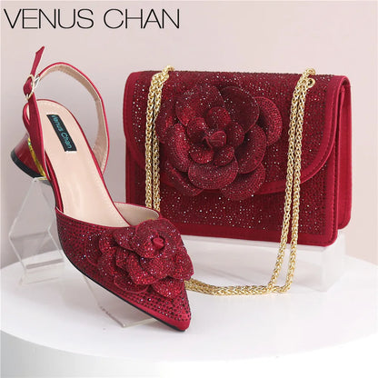 Pointed Top Latest Design Women's Shoes and Bags Set