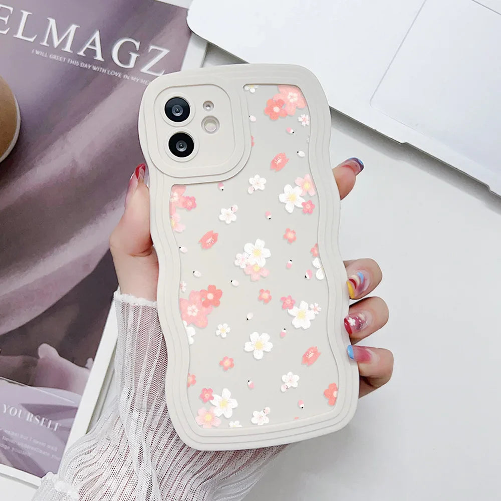 Flower Candy Color Silicone Soft Cover Phone Case