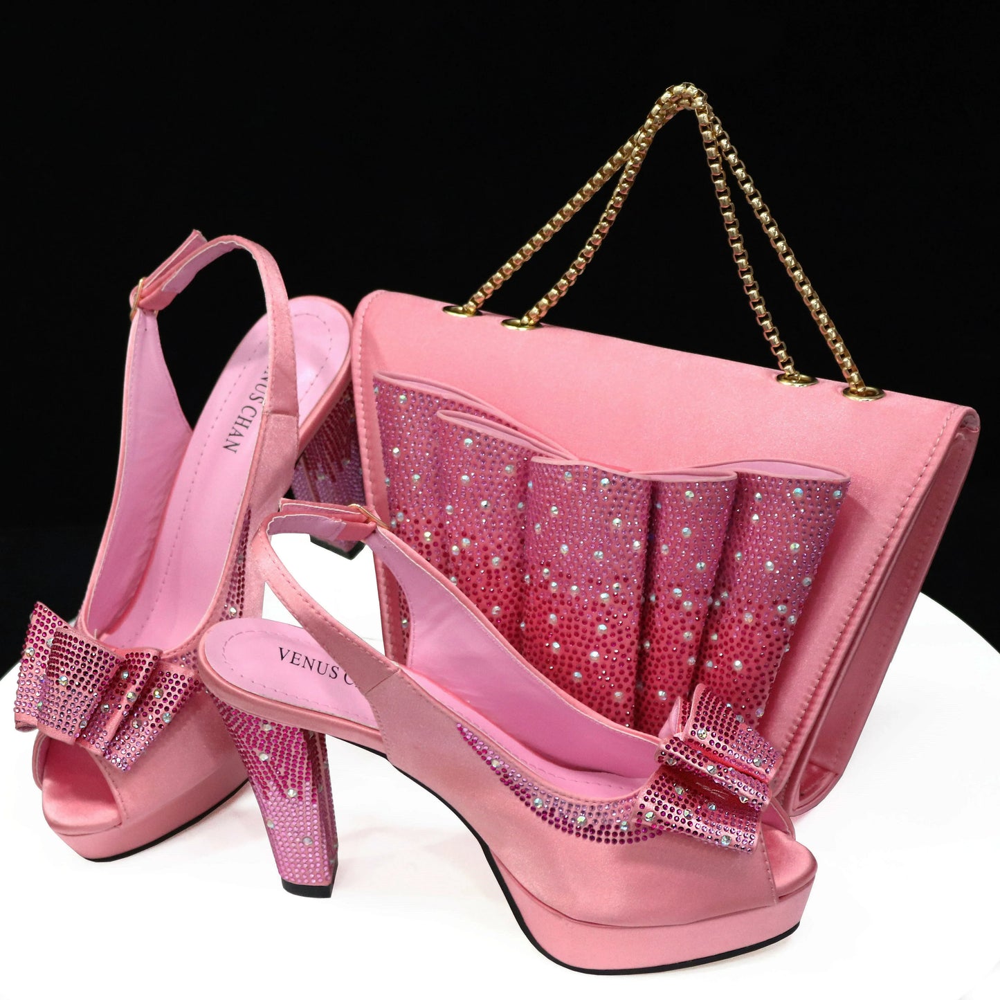 Italian gold Shoes And Bag Sets For Evening Party HTY1-1