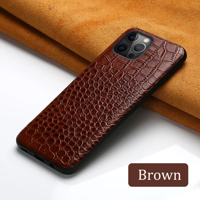 Genuine Leather iPhone Case for Apple iPhone 14 13 12 11 Pro Max Mini X XR XS 6S 7 8 SE 2020 Back Cover