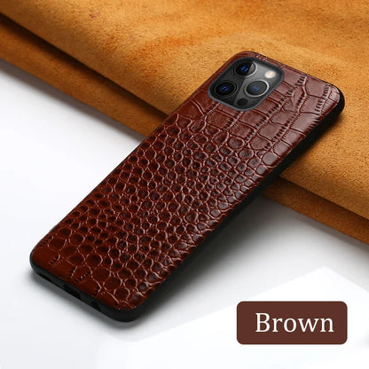 Genuine Leather iPhone Case for Apple iPhone 14 13 12 11 Pro Max Mini X XR XS 6S 7 8 SE 2020 Back Cover