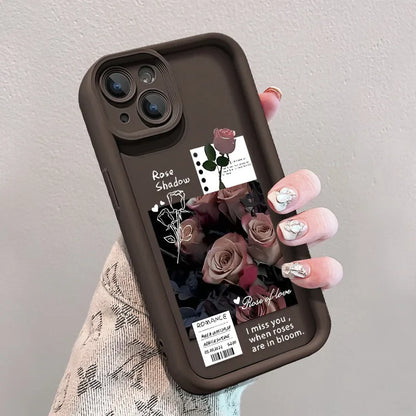 Rose Flower Luxury Silicone Phone Case