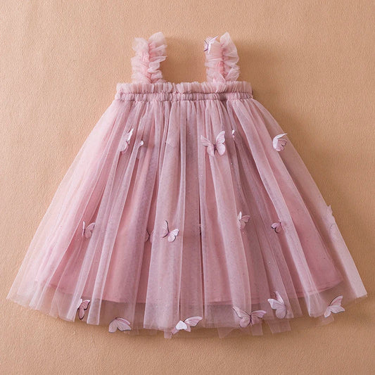 Baby Girl Clothes for Birthday Party 1-5Y Toddler Flower Elegant Luxury Dresses New 3D Butterfly Baby Dress Summer Sweet Outfits