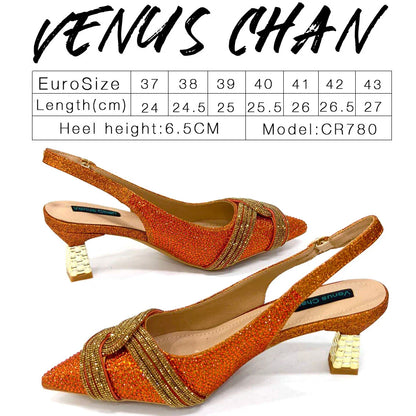 Women's Shoes and Bag Set with Rhinestone