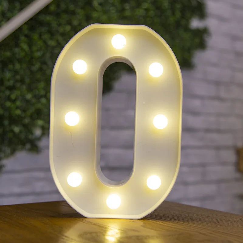 Decorative Letters Alphabet Letter LED Lights Luminous Number Lamp Night Light Wedding Proposal Party Baby Bedroom Decoration