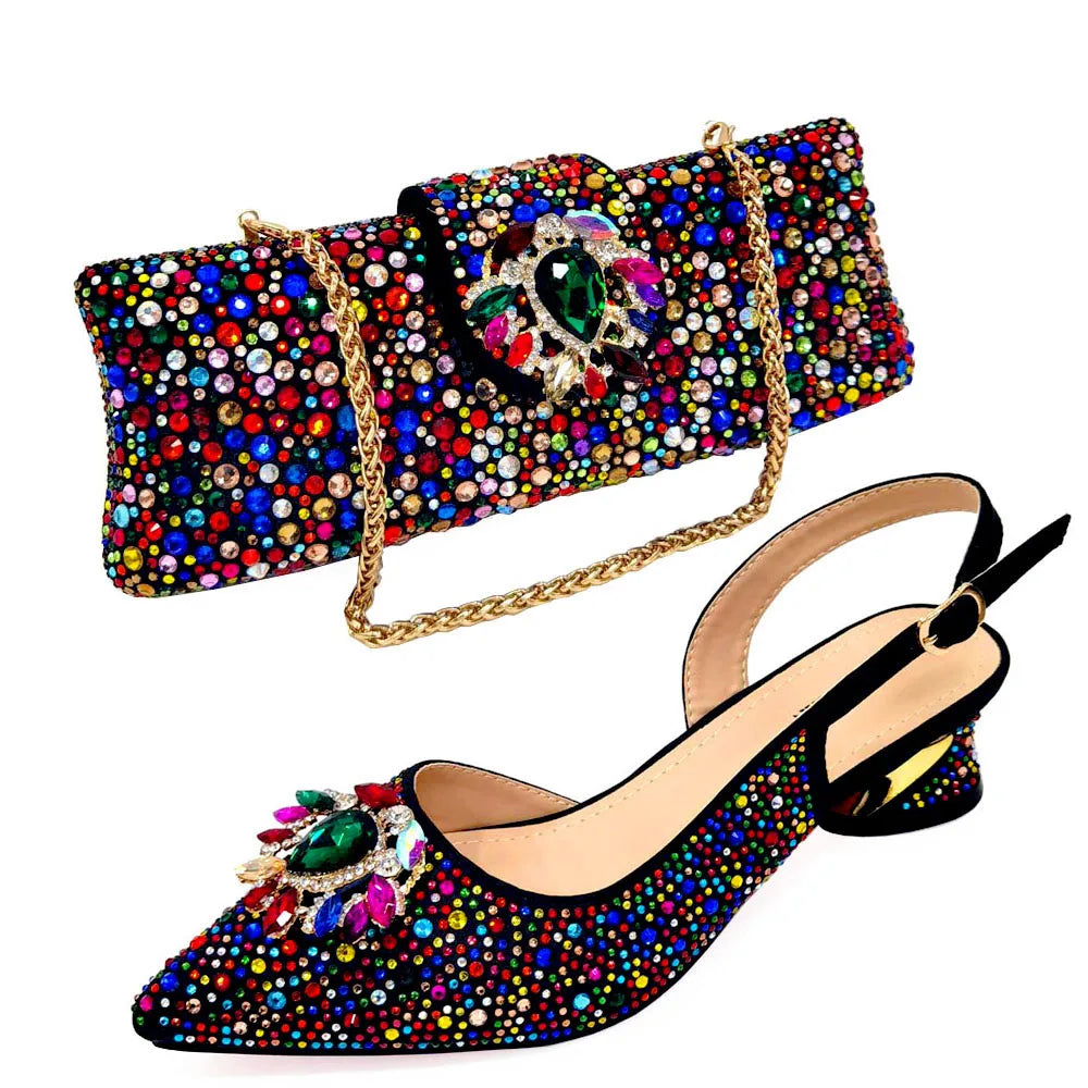 Elegant And Sexy Champagne Shoes And Bag set