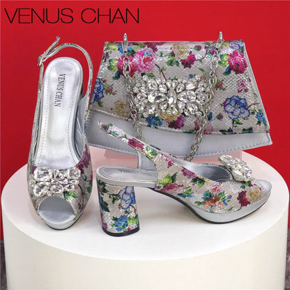 Italian Style Evening Party shoes And Bag Set New