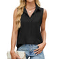 Summer Women's Tank Loose Shirts Single Breasted Solid Color Vest Lapel Sleeveless Loose Button Casual Streetwear Women's Blouse
