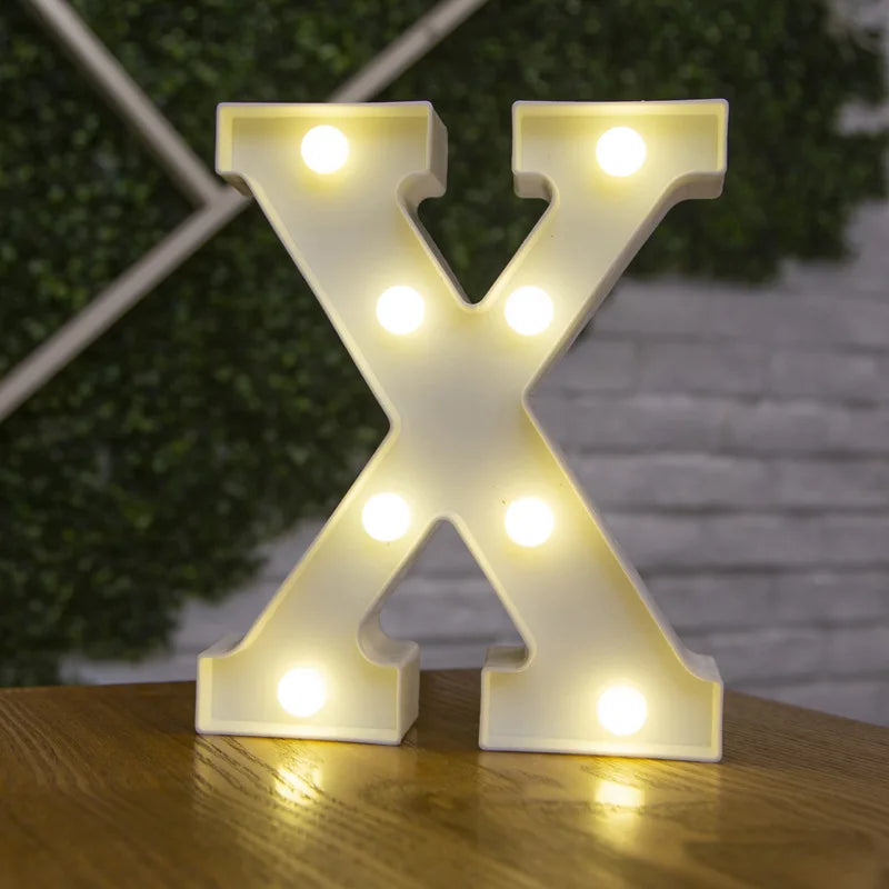 Decorative Letters Alphabet Letter LED Lights Luminous Number Lamp Night Light Wedding Proposal Party Baby Bedroom Decoration