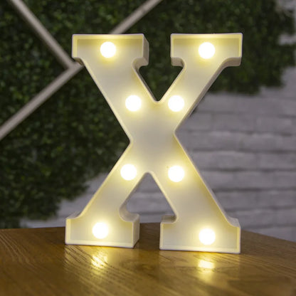 Decorative Letters Alphabet Letter LED Lights Luminous Number Lamp Night Light Wedding Proposal Party Baby Bedroom Decoration