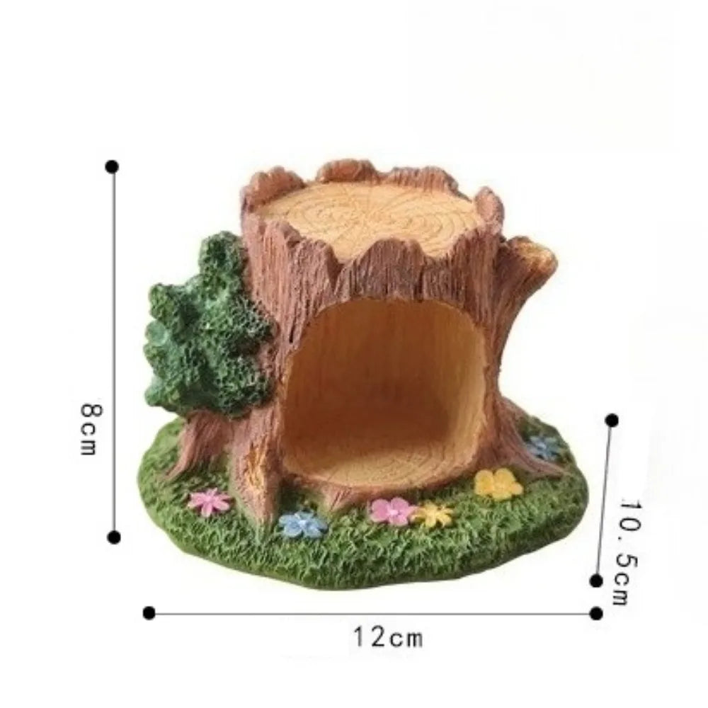 Forest Tree Hole Resin Decor Creative Office Home Desk Decoration Miniature Nature Craft Artwork Desktop Ornament  Home Decor