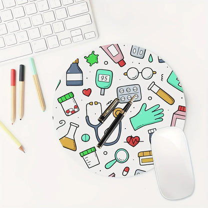 Round Nurses Doctors Office Rug Non-Slip Rubber Mouse Pad Gamers Desk Mat Mousepad Mouse Mat Playmat Set Up Desk Organizer