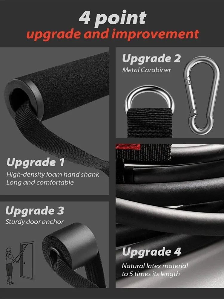 Wrapped Resistance Band Elastic Band Strength Training Rod Set Resistance Fitness Equipment Sports Belt Sports Equipment