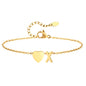 Women Heart Initial Stainless Steel Personalized Anklet Bracelets