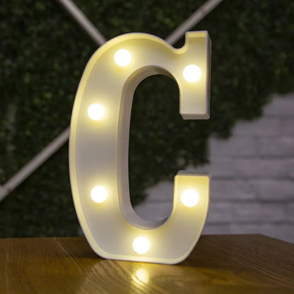 Decorative Letters Alphabet Letter LED Lights Luminous Number Lamp Night Light Wedding Proposal Party Baby Bedroom Decoration