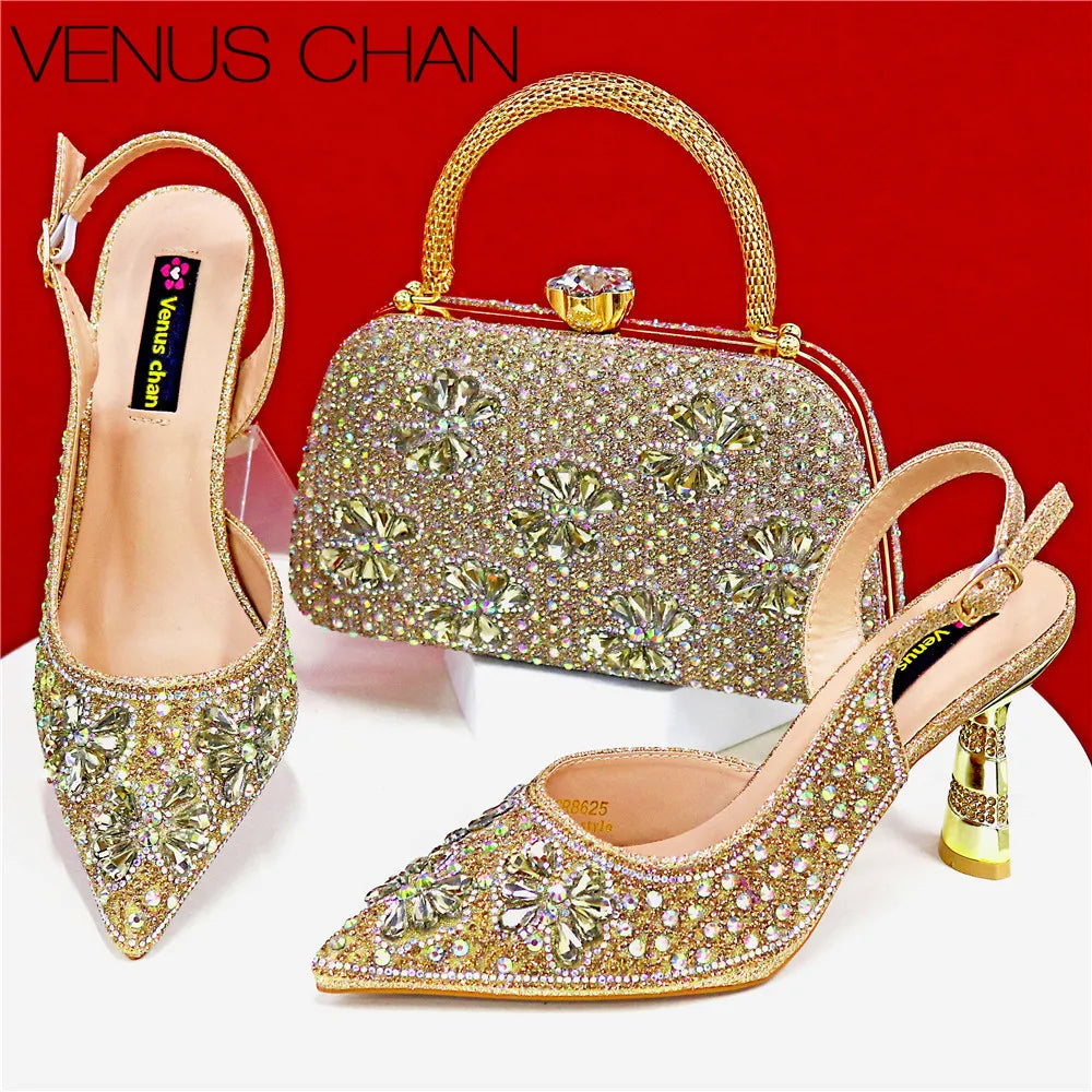 Luxury Handmade Flowers Shoes and Clutch for Women