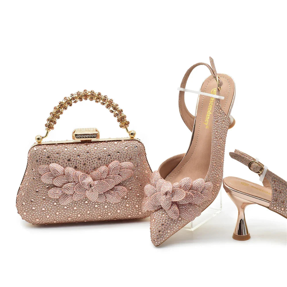 Lastest Italian Ladies Shoes with Matching Bag Set HAC1-9