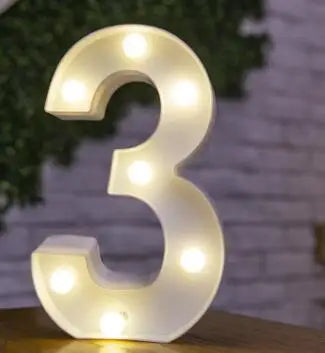 Decorative Letters Alphabet Letter LED Lights Luminous Number Lamp Night Light Wedding Proposal Party Baby Bedroom Decoration