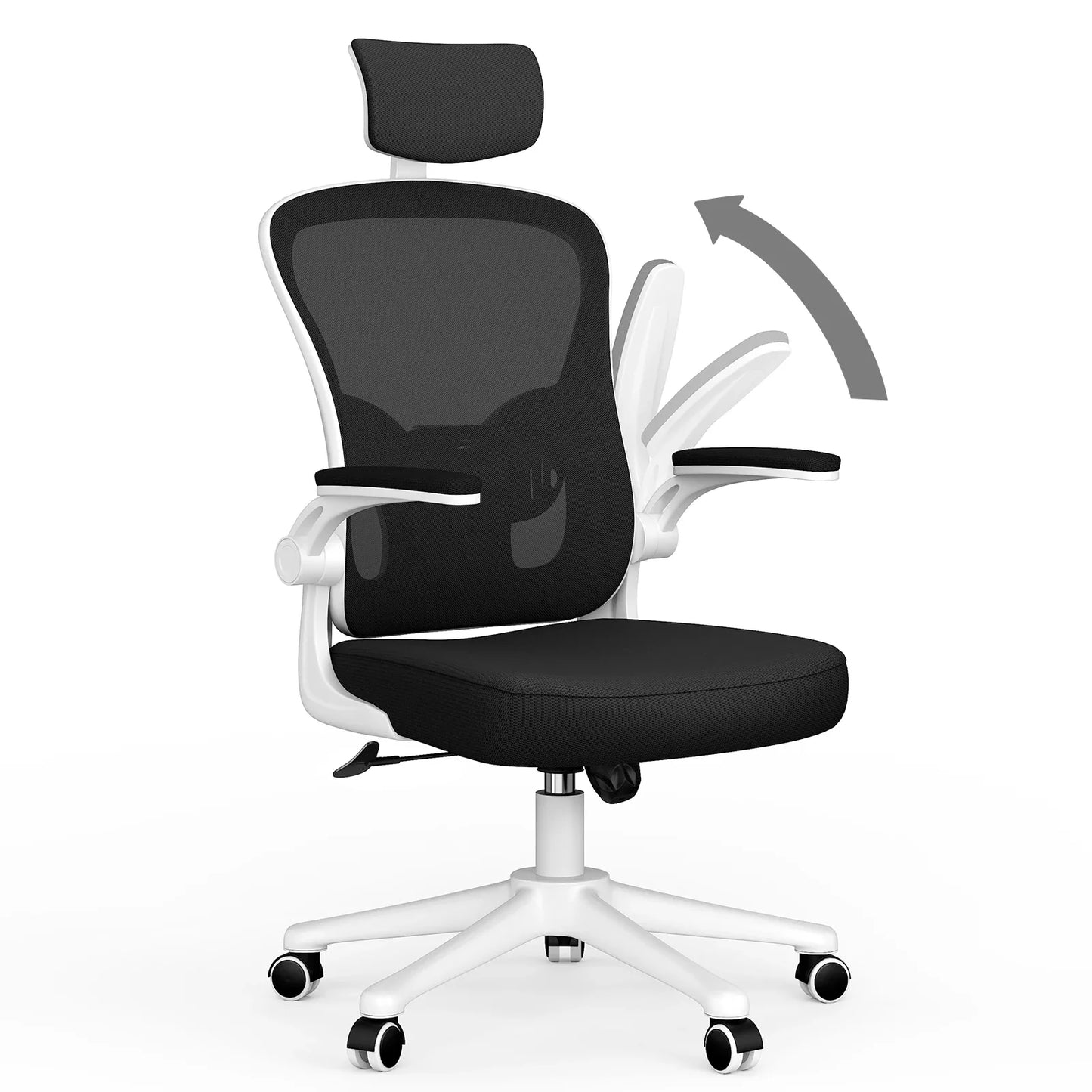 Ergonomic Office Chair, Liftable High Back Gaming Chair with Lumbar Support, Swivel Desk Gaming Chair Seat Depth Adjustable