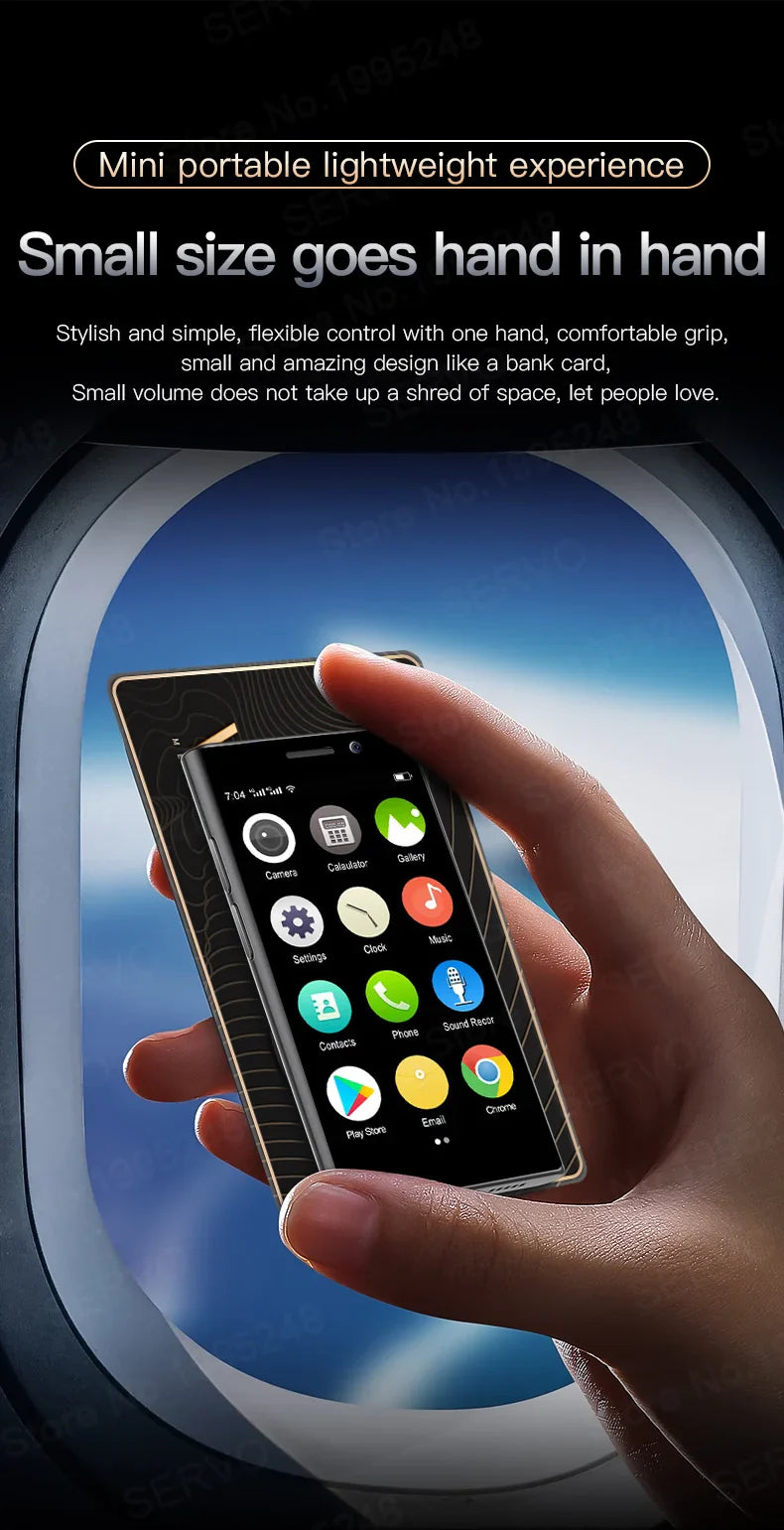 SERVO S24 Mini Pocket Smartphone 2GB 16GB 4G Netcom Android Native System MT6737 WIFI Hotspot Small Palm Smart Phones New Update