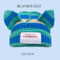 2023 New Long Ear Fox Hat Skullies Beanies Women Cute Rabbit Ears Crochet Knitted Hat Men Winter Hip-hop Warm Cap Christmas Gift