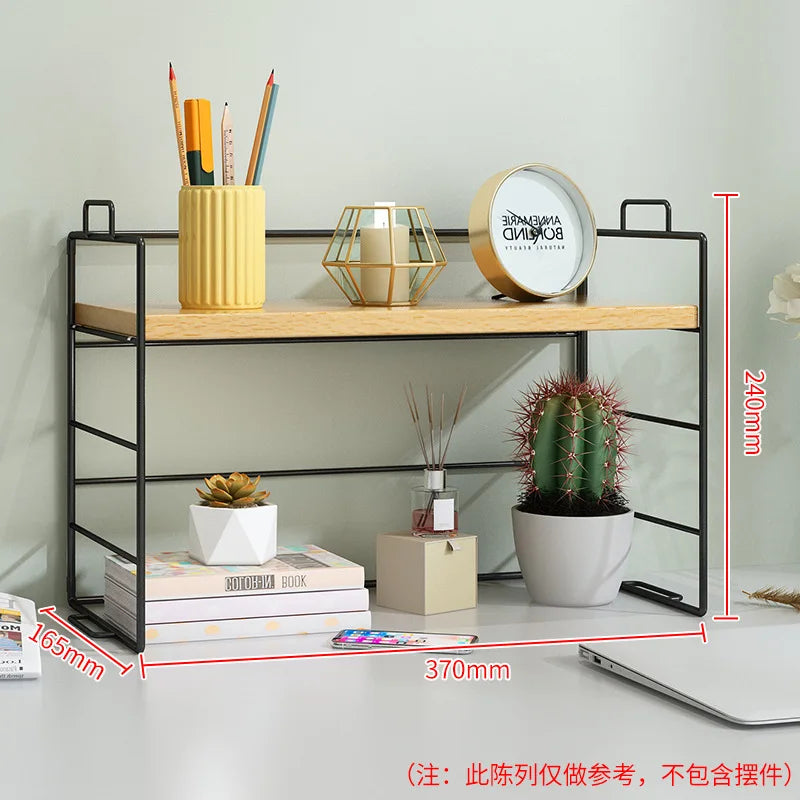 Adjustable Cosmetic Storage Shelf Desktop Organizer Kitchen Storage Rack Office Multi-Layer Dormitory Table Shelf Small Bookshel