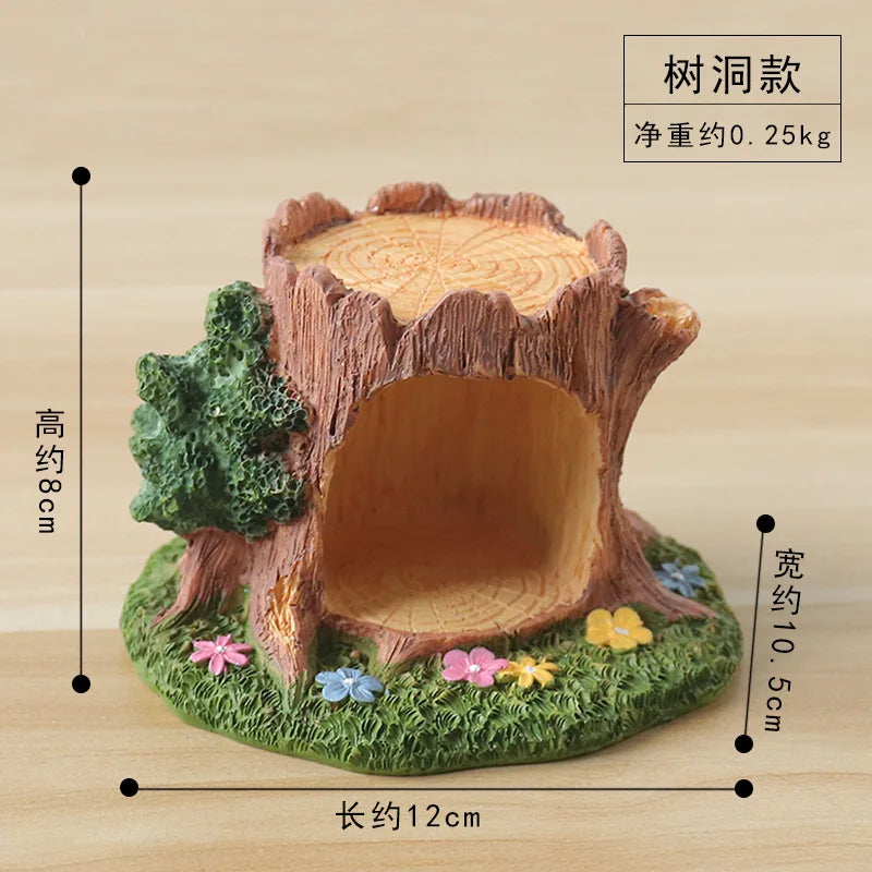 Forest Tree Hole Resin Decor Creative Office Home Desk Decoration Miniature Nature Craft Artwork Desktop Ornament  Home Decor