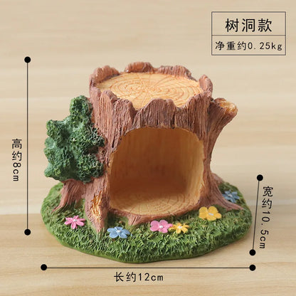 Forest Tree Hole Resin Decor Creative Office Home Desk Decoration Miniature Nature Craft Artwork Desktop Ornament  Home Decor
