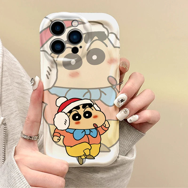 Cute Crayon Shin-chan Christmas Phone Case