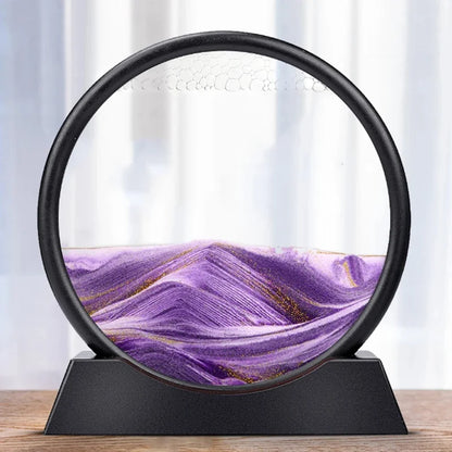 7-inch Quicksand Sand View Deep Sea Art Picture Hourglass 3D Dynamic Display Motion Sand Painting Home Office Decoration Gifts