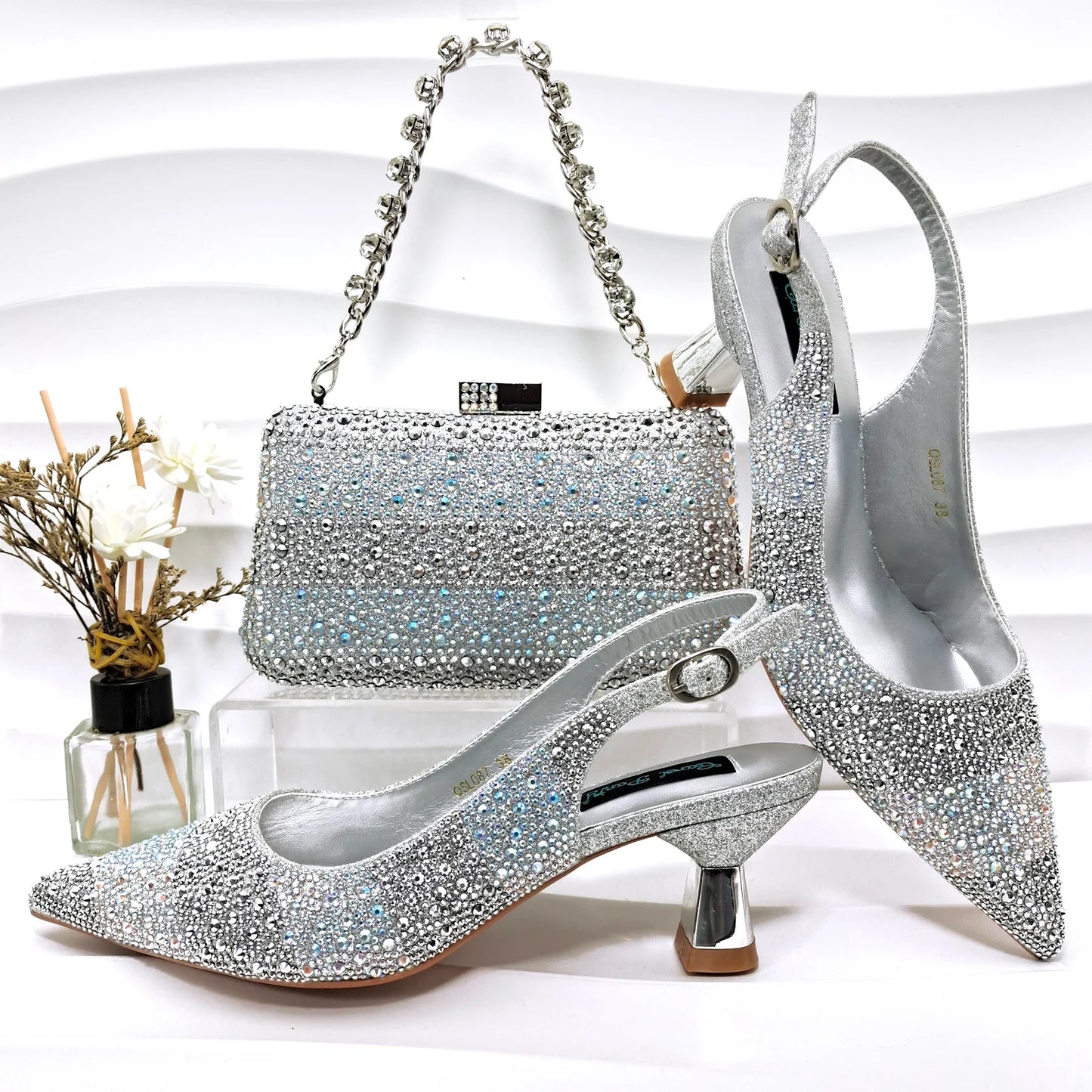 High Quality African Style Ladies Shoes And Bags Set INHGF1-11