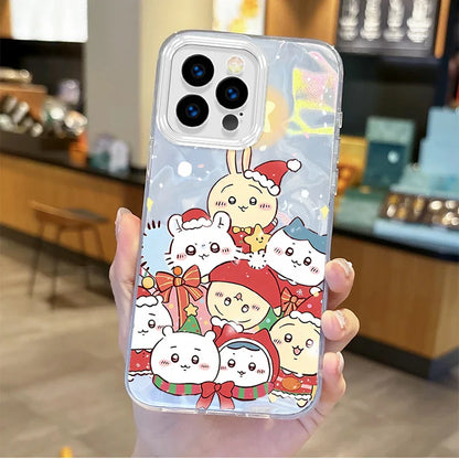 Cute Chiikawas Hachiwares Christmas Gradient Phone Case