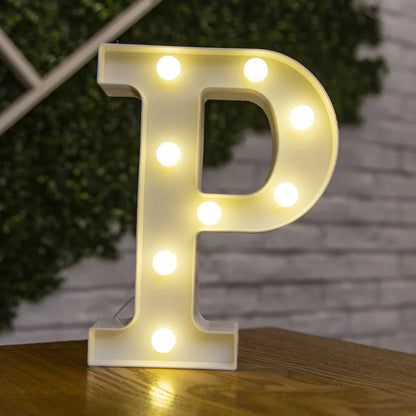 Decorative Letters Alphabet Letter LED Lights Luminous Number Lamp Night Light Wedding Proposal Party Baby Bedroom Decoration
