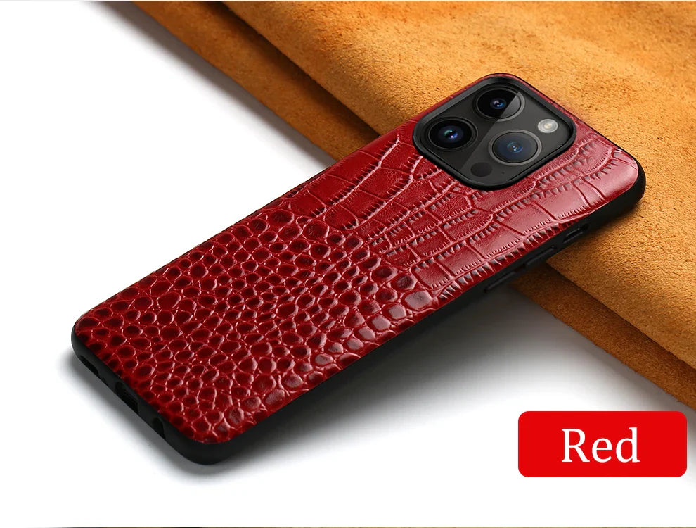 Genuine Leather iPhone Case for Apple iPhone 14 13 12 11 Pro Max Mini X XR XS 6S 7 8 SE 2020 Back Cover