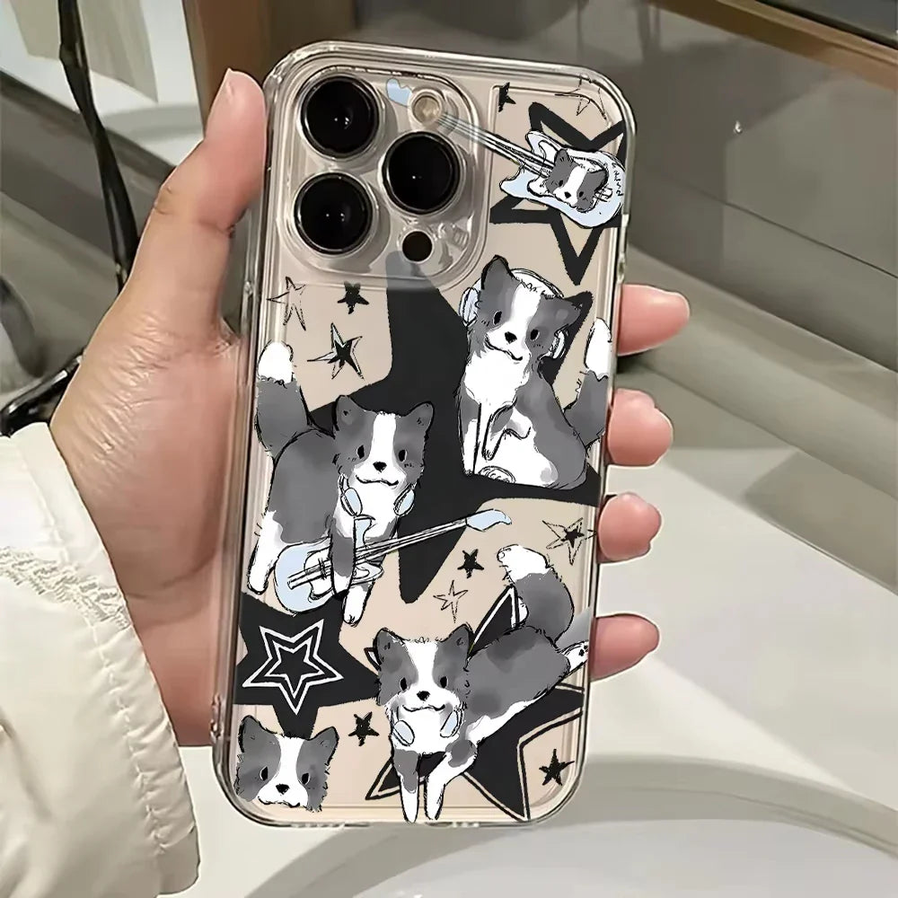 Black Guitar Music Cat Phone Case