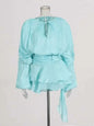 Women's A-Line Mini Dress with Long Sleeves & Empire Waist