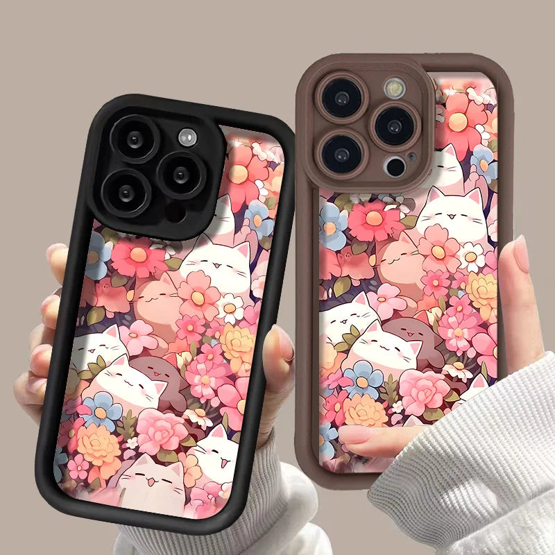 Lovely Cats Flower Phone Case