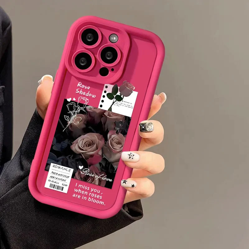 Rose Flower Luxury Silicone Phone Case