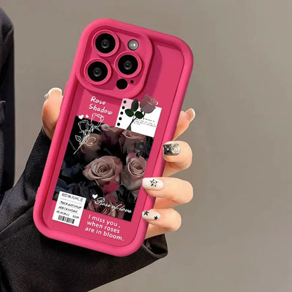 Rose Flower Luxury Silicone Phone Case