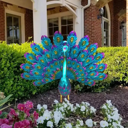 Peacock Statue Sculpture Handmade Crafts Ornament Animal Figurine Standing Posture Collectible Peacock Figurine Garden Craft