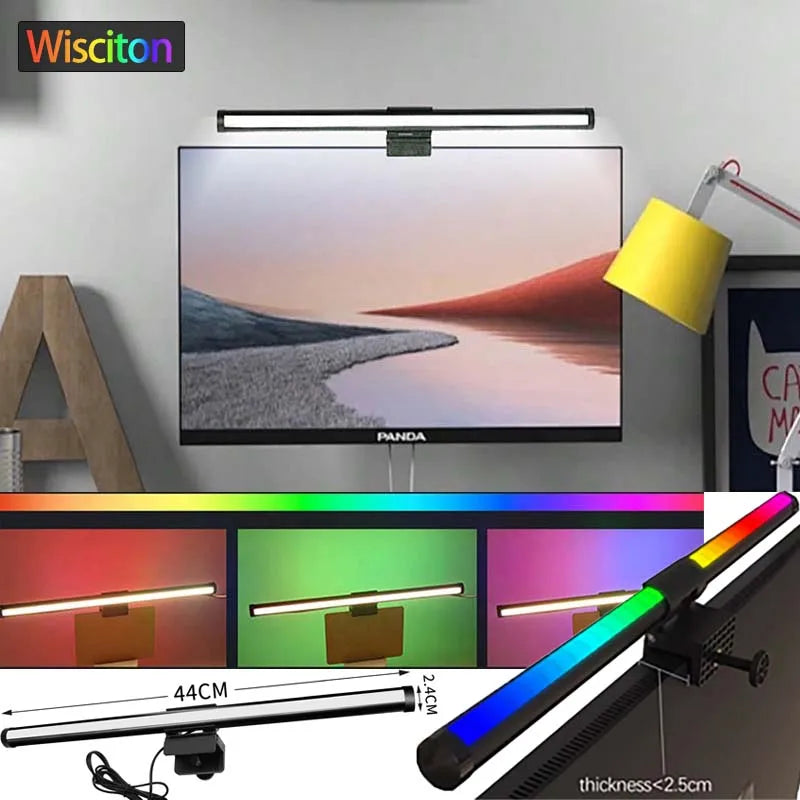 RGB Monitor Light Bar Computer Screen Hanging Lights Atmosphere Table Lamp Reading Night Lights Gaming Monitor Dimming Lights