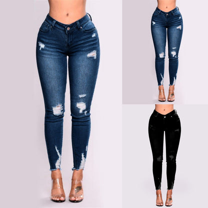 Women's Skinny Ripped Jeans - Slim Denim Pants Women's Jeans