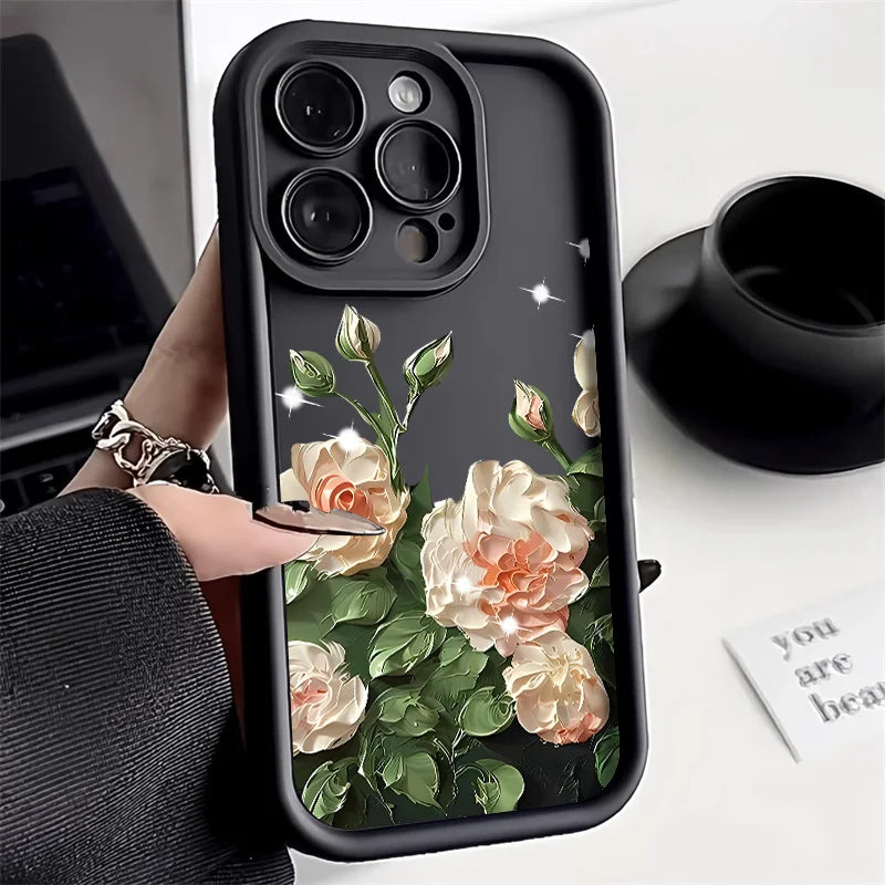 Crystal Rose Flower Phone Case