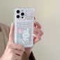 Cartoon Rabbit Bear Card Holder Slot Bag Clear Phone Case