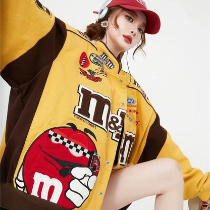 High Quality Autumn New Letter Embroidered Motorcycle Jackets Men Women Loose Versatile Hip-hop Stand Up Collar Varsity Jacket
